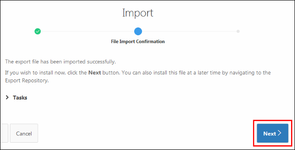 File Import Confirmation page